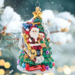 6 Inch December Decadence Santa on Christmas Tree Ornament|
