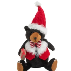 13.5 Inch Fab Sitting Bear with Santa Hat| New