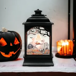 5 Inch Graveyard Skeleton Lantern With Candle| Outlet