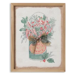 14 inch Green Bucket with Burlap Bow &amp; Pine Wall Decor| Best