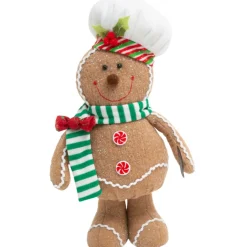 15 Inch Holiday Gingerbread Man Plush with Chef Hat| New