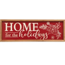 23 inch Home for the Holidays  Engraved Red Wall Sign| Discount