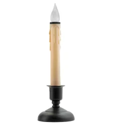 10 Inch Natural LED Window Candle with Black base| Discount