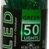 50 LED 5MM Green Lights Green Wire  | The Christmas Loft|Kurt Adler Best