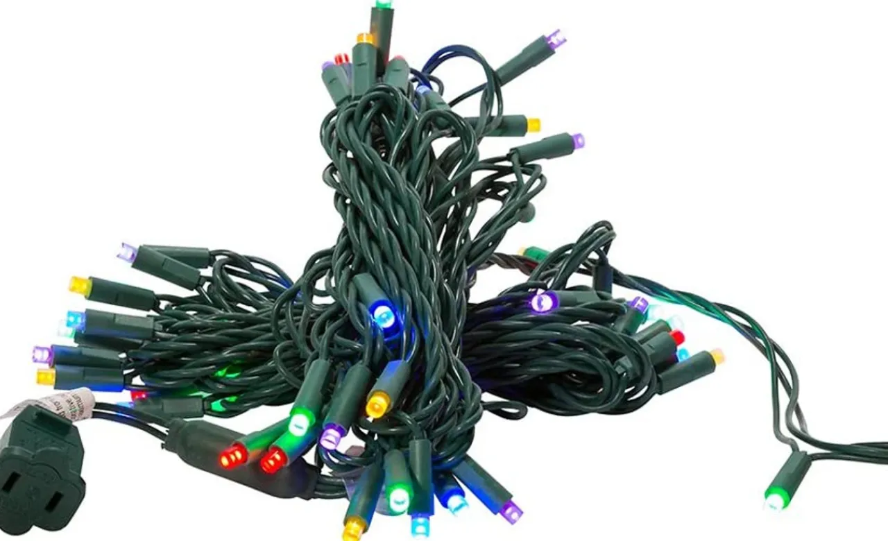 50 LED 5MM Multi-Color Frost Lights Green Wire  | The Christmas Loft|Kurt Adler Discount