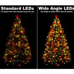 50 LED 5MM Wide Angle Yellow Lights Green Wire | The Christmas Loft| Clearance