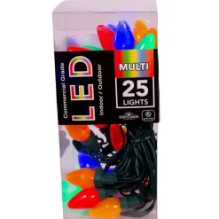 25 LED Multi-Color Pear C7 Shaped Lights With Green Wire | The Christmas Loft|Kurt Adler Online