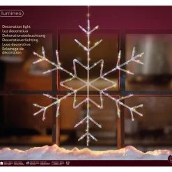 125 LED Soft Multi-Color Snowflake, 23.6in Diameter, Indoor/Outdoor, Battery Ope|Lumineo Clearance