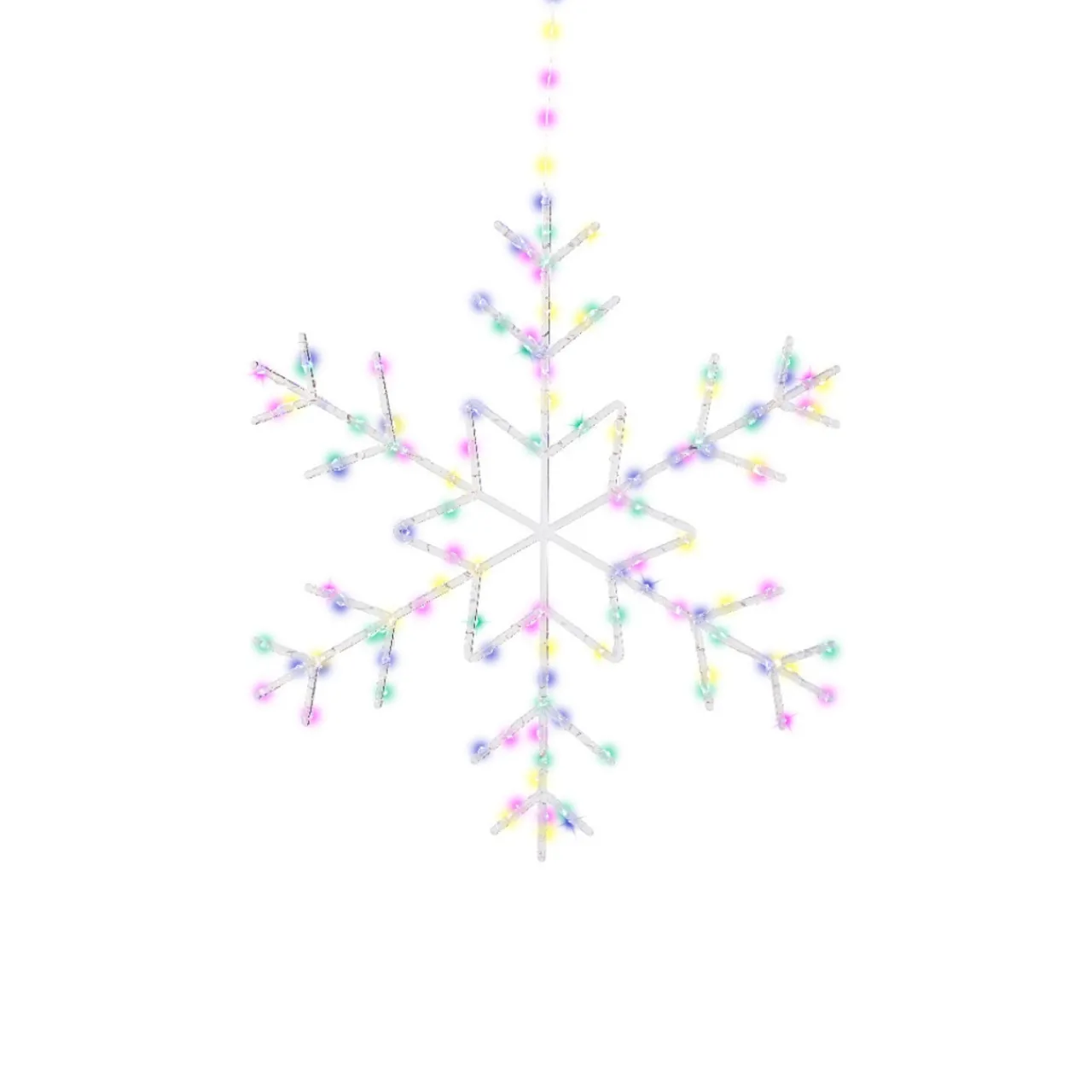 125 LED Soft Multi-Color Snowflake, 23.6in Diameter, Indoor/Outdoor, Battery Ope|Lumineo Clearance