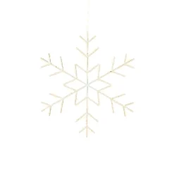 125 LED Warm White Snowflake, 23.6in Diameter, Indoor/Outdoor, Battery Operated|Lumineo Best