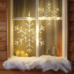 125 LED Warm White Snowflake, 23.6in Diameter, Indoor/Outdoor, Battery Operated|Lumineo Best