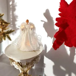 10 Lite White Silver Angel Tree Topper| Best