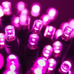 750 PINK LED Bulbs, Christmas Lights Strand on GREEN wire 53 Feet|Lumineo Sale