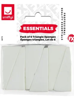6 white triangle-shaped make-up sponges|