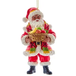 African American Kwanzaa Santa Ornament|Kurt Adler Online