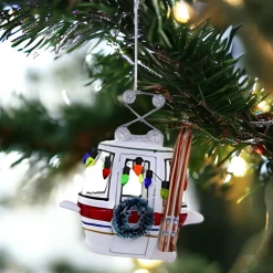 Alpine Silver Ski Slope Gondola Ornament|Cody Foster & Co. Clearance