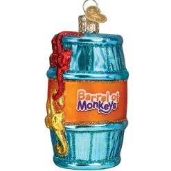 3.5" Barrel of Monkeys Ornament|Old World Glass Best