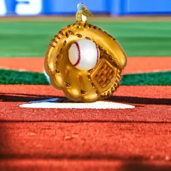 3.75" Baseball Mitt Ornament|Old World Glass Clearance
