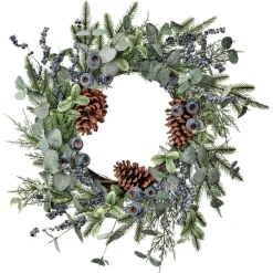 22" Blueberry Eucalyptus Cedar/Pine Wreath| Sale