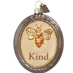 3" Charm Ornament Adorned with an Image of A Bee and The Word "Kind"| Online