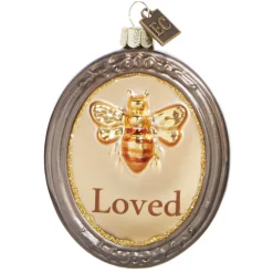 3" Charm Ornament with an Image of A Little Bee and The Word "Loved"| Sale