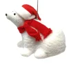5" Flocked Polar Bear Sitting| Discount