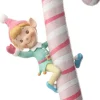 6" Pastel Elf on Candy Cane Ornament| Outlet
