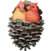 3.2" Roman Cardinals In a Pinecone Staring At Each Other Ornament| Clearance