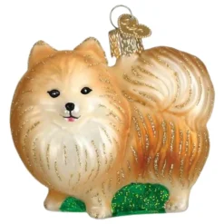 2.5" Standing Pomeranian Ornament|Old World Glass Hot