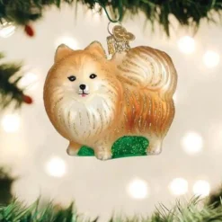 2.5" Standing Pomeranian Ornament|Old World Glass Hot