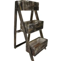 19.5" Wood Drawer Box Ladder Planter| Outlet