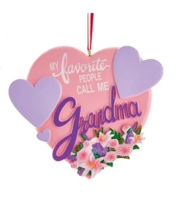 "Grandma" Heart Ornament For Personalization|Kurt Adler Clearance