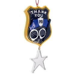 "Thank You" Police Ornament For Personalization|Kurt Adler Clearance