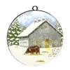 Barn With Cows Round Metal Ornament| Hot