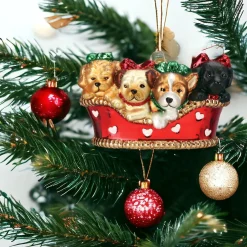 Basket of Puppies Ornament|Old World Glass Outlet