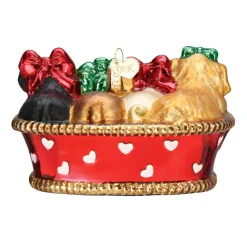 Basket of Puppies Ornament|Old World Glass Outlet