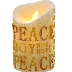 Battery-Operated Gold Flicker Flame Candle|Kurt Adler Clearance