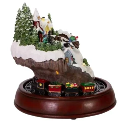 Battery-Operated Musical LED Village and Train Table Piece|Kurt Adler New
