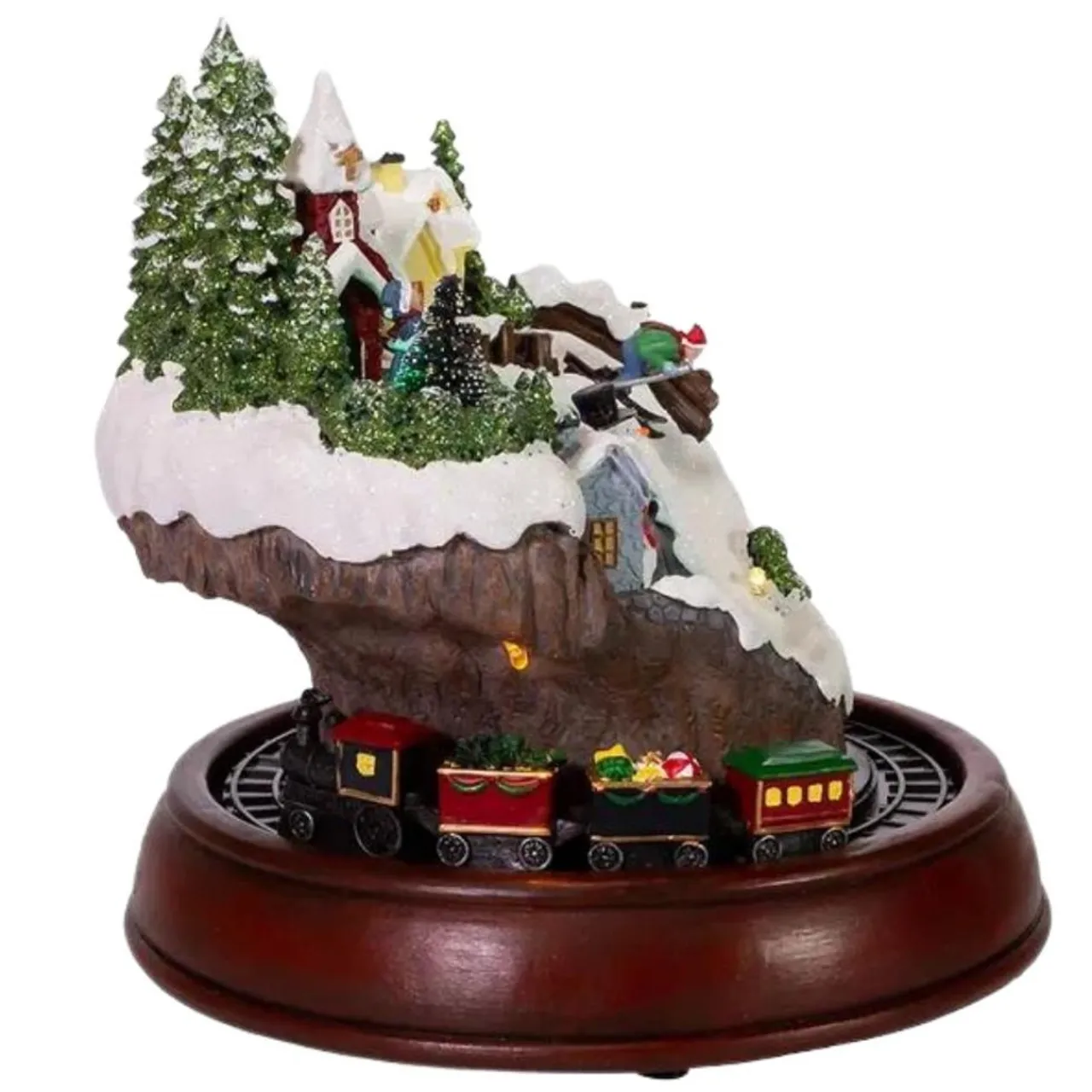 Battery-Operated Musical LED Village and Train Table Piece|Kurt Adler New