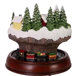 Battery-Operated Musical LED Village and Train Table Piece|Kurt Adler New
