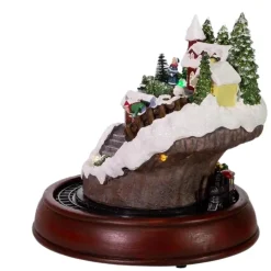 Battery-Operated Musical LED Village and Train Table Piece|Kurt Adler New