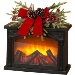 Black Lighted Fire Place Lantern - The Christmas Loft| Hot