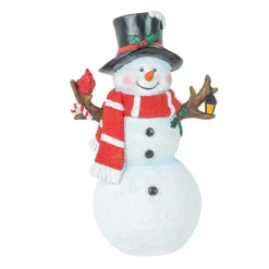 Black Top Hat Snowman with Cardinal| New