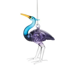 Blue Heron Blown Glass Hanging Ornament| Discount