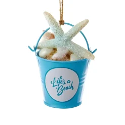 Blue Sand Beach Bucket Ornament|Kurt Adler Outlet