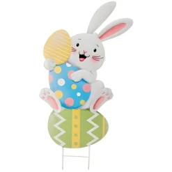Bunny Sitting On Eggs Metal Yard Stake| Hot