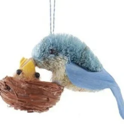 Buri Blue Bird With Chicks Ornament|Kurt Adler Clearance