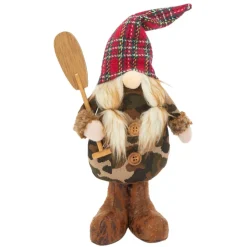 Camouflage Gnome Wearing A Plaid Hat| Sale