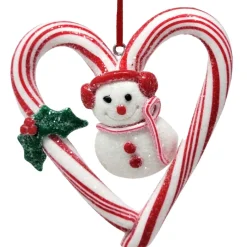 Candy Cane Heart Snowman Ornament | The Christmas Loft|Kurt Adler Hot
