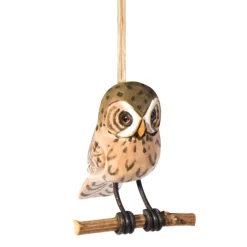 Carved Dark Brown Owl Ornament - The Christmas Loft| Best